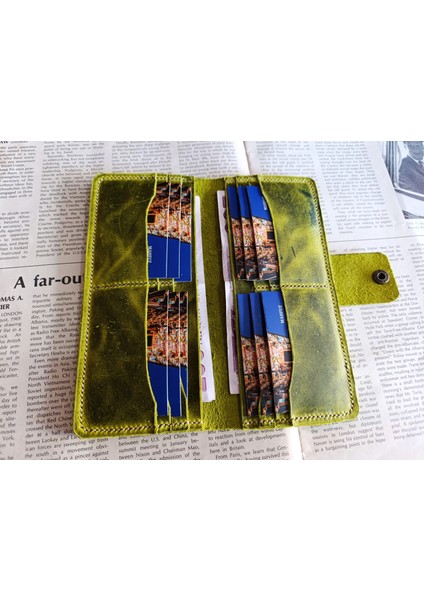 Kesimden Dikime Tamamen El Emeği Gerçek Deri Cüzdan 12 Kart 2 Bölme Alanı (19.4cm*8,5cm) Ll3 fırsatları