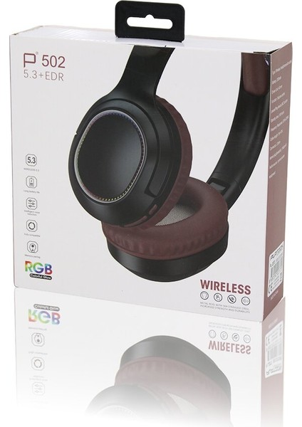 Rgb Renkli Işıklı Şarjlı Bluetooth Kulak Üstü Kablosuz Kulaklık PL-2372 (5224)