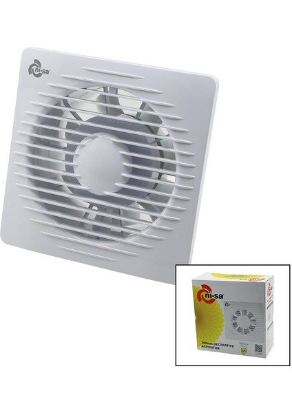 200 8inç Banyo Tuvalet Havalandırma Aspiratörü 40W 200M3/H EBT-200 (5224)