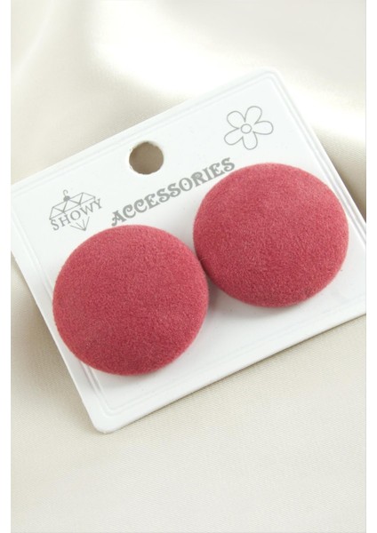 Düğme Süet Kumaş Küpe indirimleri