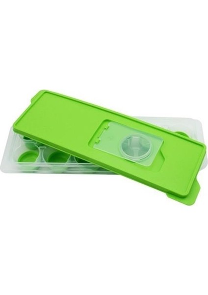® 12LI Kapaklı Yapışmaz Silikon Tabanlı Plastik Küp Buz Kalıbı