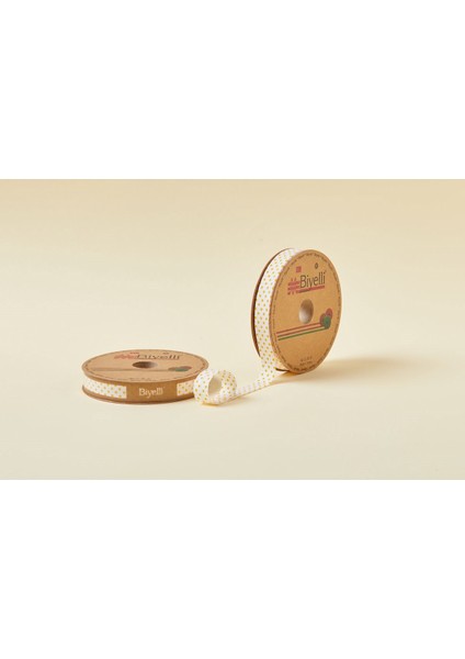 Biye Puanlı Katlı B04 Sarı 2 cm 25 Metre %65 Koton %35 Polyester