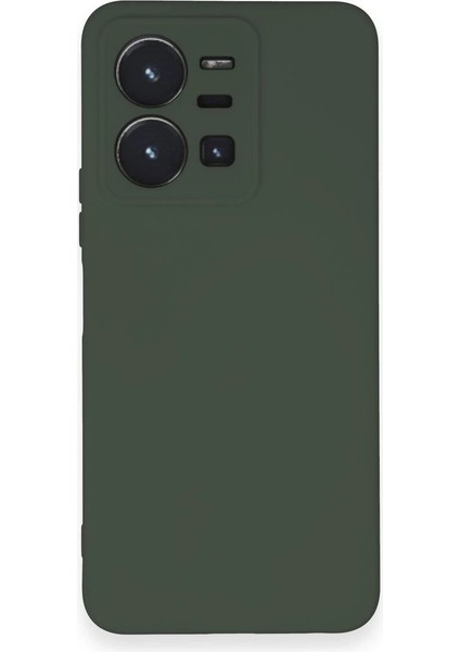 Newface Vivo Y35 Kılıf Nano Içi Kadife Silikon - Koyu Yeşil
