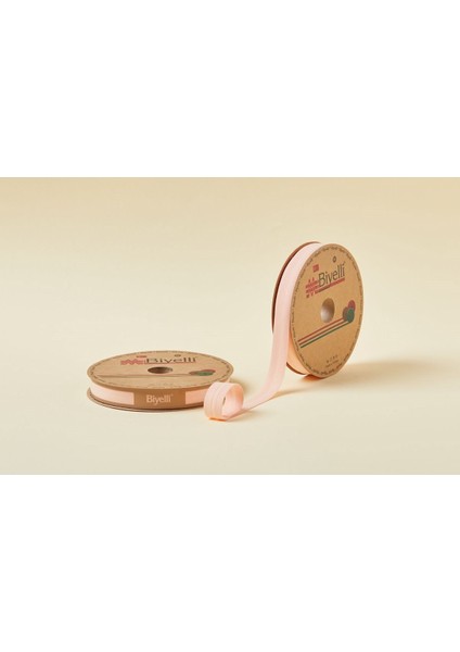 Biye Koton Katlı D45 Somon 2 cm 25 Metre %65 Koton %35 Polyester