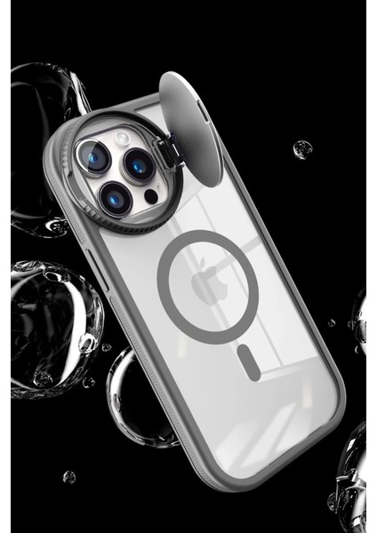 iPhone 15 Pro Max Kılıf Teleskop Lens Magsafe Silikon Kapak - Titan Gri fırsatları