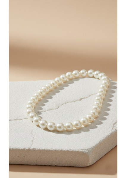 Klasik Beyaz Büyük Boy Inci Kolye indirimleri