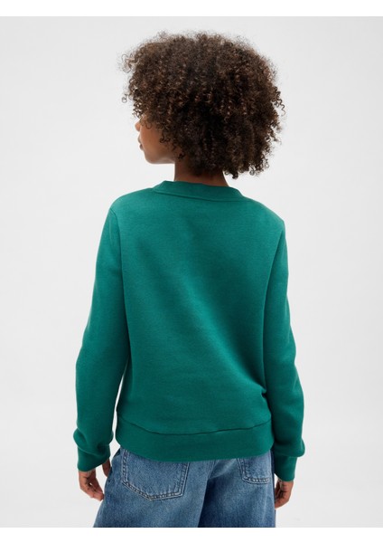 Kız Çocuk Koyu Yeşil Grafik Gap Logo Sweatshirt fırsatları
