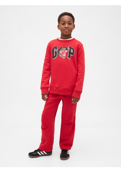 Erkek Çocuk Kırmızı Slim Gap Logo Pantolon