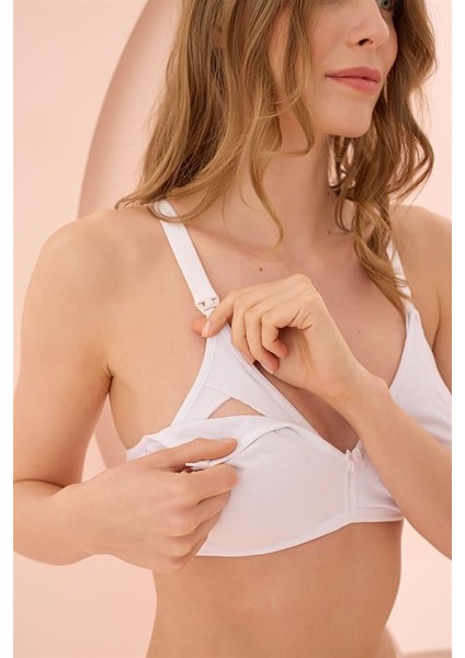 Beyaz Dikişsiz Emzirme Sütyeni AX25940