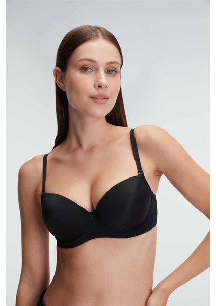 Balenli Destekli Dolgulu Askıları Çıkabilen Günlük Klasik T-Shirt Sütyeni AX21579