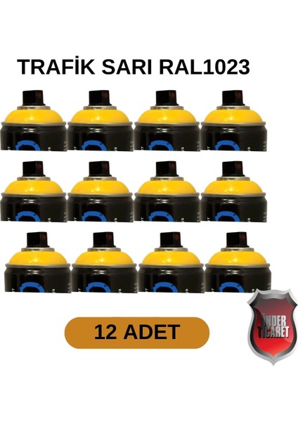 Akrilik Sprey Boya 400 ml 12 Adet – Metal, Plastik, Ahşap Cam ve Oto Yüzeylere Uygun Renkler