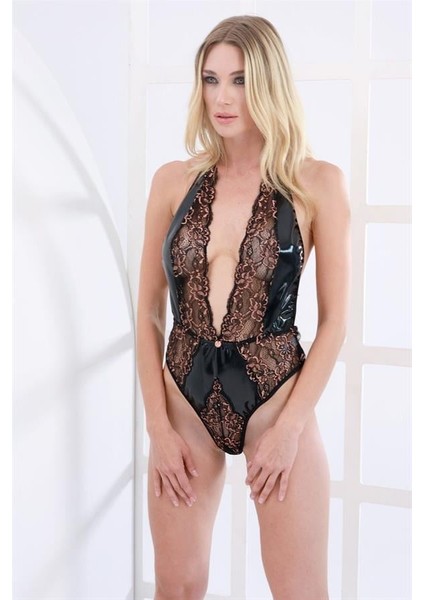 Moonlight 9477 Deri Fantezi Body Suit AX23219