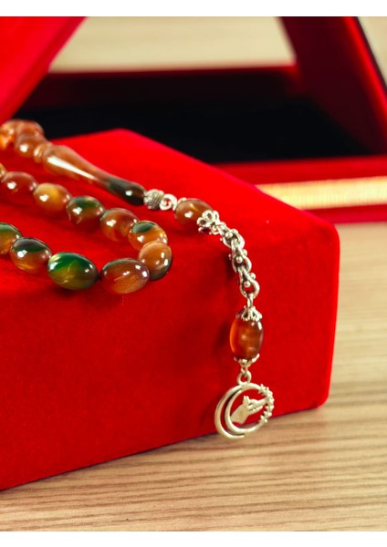 Ateş Kehribar Tesbih Usta Işçilik Yumurta Kesim Çam Reçinesinden Yapılma Orjinal Tesbih Sıkma Kehribar Tesbih