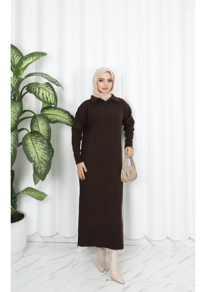 Polo Yaka Triko Elbise