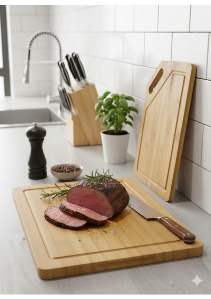 Bambu Stark Peynir Sunum Tabağı Peynir Sunum Tahtası Sunumluk 28/32 cm