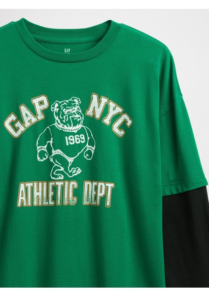 Erkek Çocuk Yeşil Relaxed Grafik T-Shirt fiyatları