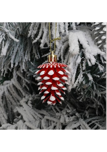 Kar Efektli Plastik Kozalak Yılbaşı Süsü Uzun Ömürlü | 6’lı Set 7 cm | Çam Ağacı ve Ev Dekoru fiyatları