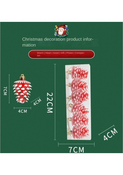 Kar Efektli Plastik Kozalak Yılbaşı Süsü Uzun Ömürlü | 6’lı Set 7 cm | Çam Ağacı ve Ev Dekoru modelleri