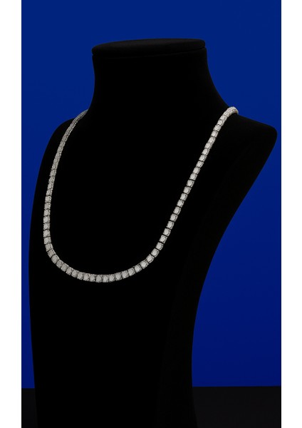 Gümüş Rengi Kare Kesim Zirkon Taşlı Dönmeyen Su Yolu Kolye fiyatları