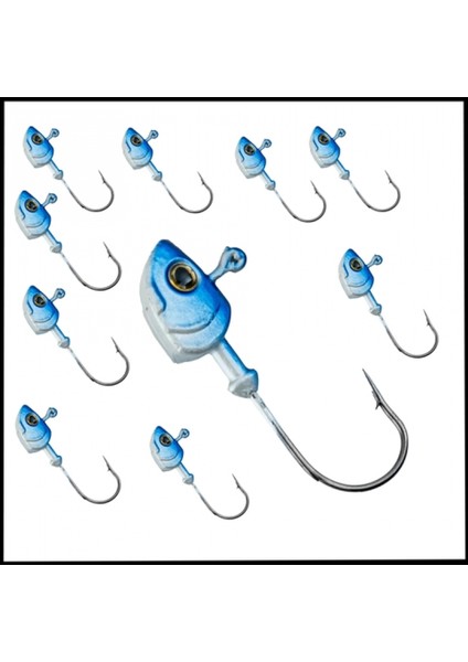 Uyguna-Yakala Mavi Beyaz - 8 Gr - Zoka - Kurşunlu Olta Iğnesi - 10 ADET-ALA.271