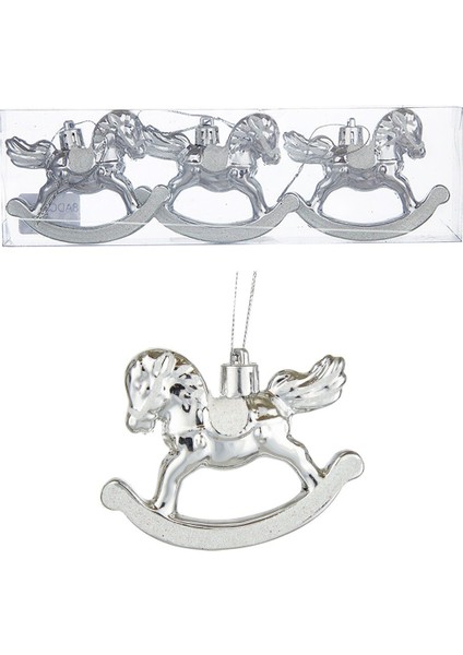 Sallanan At Yılbaşı Süsü – 3’lü Set, Parlak Dekoratif Noel Ağacı Süsü 8 cm Yeni Yıl Ev Süsleri fiyatları