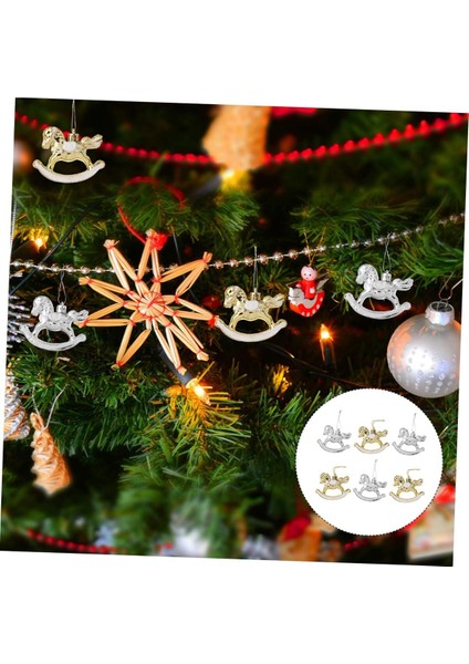 Sallanan At Yılbaşı Süsü – 3’lü Set, Parlak Dekoratif Noel Ağacı Süsü 8 cm Yeni Yıl Ev Süsleri modelleri