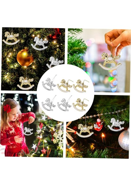 Sallanan At Yılbaşı Süsü – 3’lü Set, Parlak Dekoratif Noel Ağacı Süsü 8 cm Yeni Yıl Ev Süsleri fırsatları