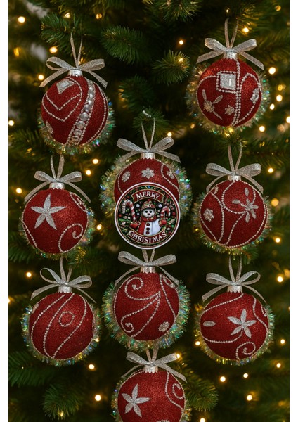 8 cm Beyaz Simli Yılbaşı Ağacı Süsü – Köpük Top Noel Süsleri Seti, Dekoratif Ağaç Topu 12’li fiyatları