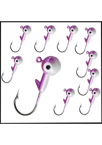 Uyguna-Yakala Mor Beyaz - 7 Gr zoka - Kurşunlu Olta Iğnesi - 10 ADET-ALA.277