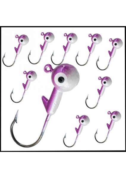 Uyguna-Yakala Mor Beyaz - 6 Gr- Zoka - Kurşunlu Olta Iğnesi - 10 ADET-ALA.275