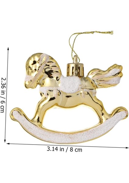 Sallanan At Yılbaşı Süsü – 3’lü Set, Parlak Dekoratif Noel Ağacı Süsü 8 cm Yeni Yıl Ev Süsleri fiyatları