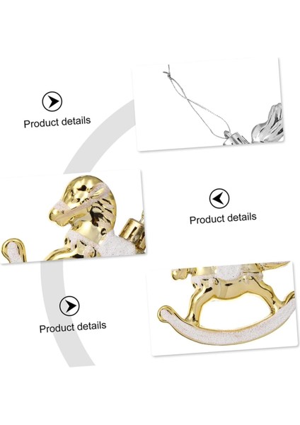 Sallanan At Yılbaşı Süsü – 3’lü Set, Parlak Dekoratif Noel Ağacı Süsü 8 cm Yeni Yıl Ev Süsleri indirimleri