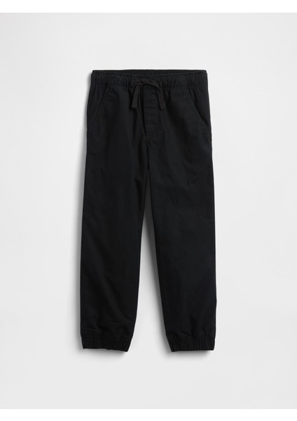 Erkek Bebek Siyah Gap Pull-On Relaxed Poplin Jogger Eşofman Altı