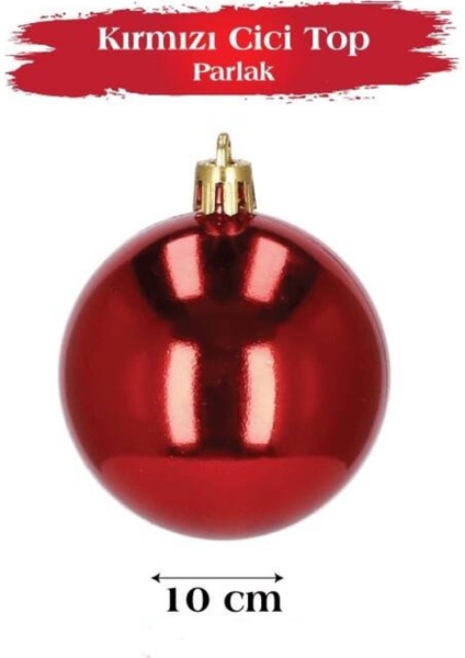 12’li Kırmızı Cici Top Yılbaşı Süsü Seti | 6 - 8 - 10 cm Seçenekli Parlak Çam Ağacı Topu Christmas fiyatları