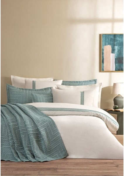 Maze Çift Kişilik Yatak Örtülü Nevresim Takımı Yeşil