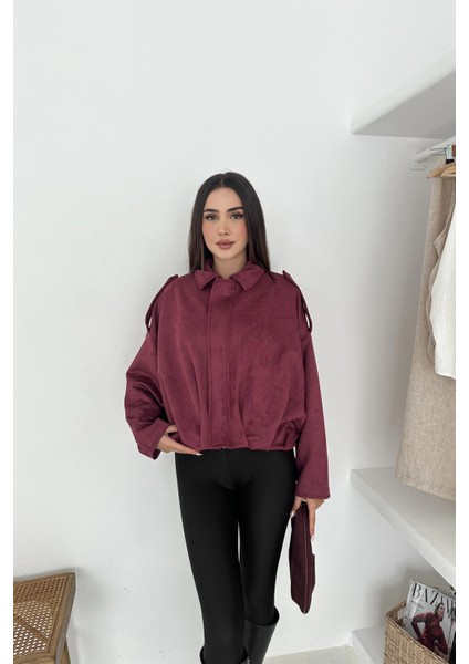 Oversize Astarlı Bomber Süet Ceket modelleri
