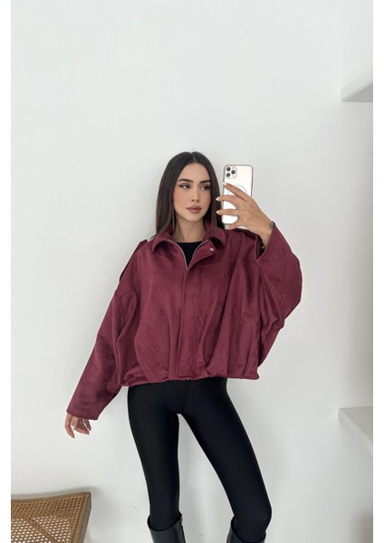 Oversize Astarlı Bomber Süet Ceket indirimleri
