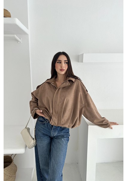 Oversize Astarlı Bomber Süet Ceket fırsatları