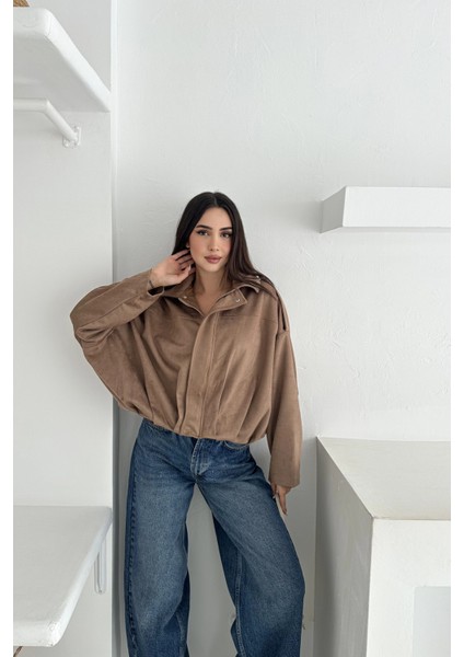 Oversize Astarlı Bomber Süet Ceket indirimleri