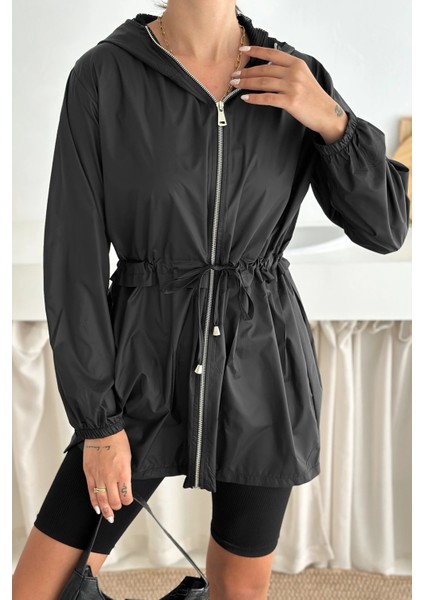 Kapşonlu Fermuarlı Bağcıklı Uzun Yağmurluk fiyatları