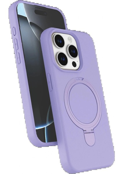Apple iPhone 14 Pro Max Regal Magsafe Standlı Kapak - Lila