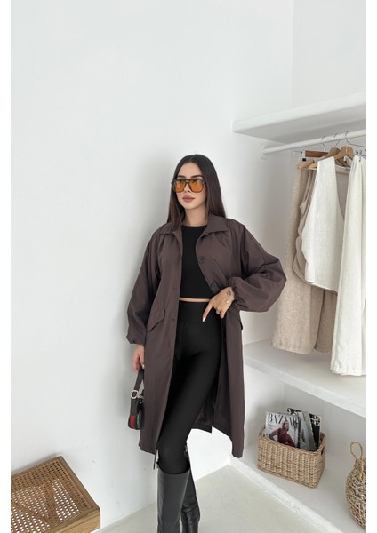 Kadın Astarlı Uzun Trençkot fiyatları