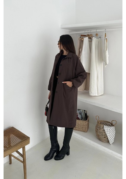 Kadın Astarlı Uzun Trençkot fırsatları