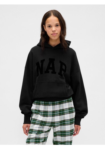 Erkek Siyah Vintagesoft Nap Logo Sweatshirt