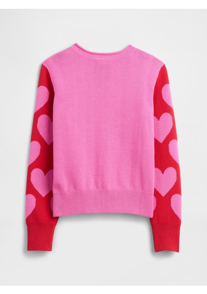 Kız Çocuk Pembe Relaxed Roll-Neck Kazak modelleri