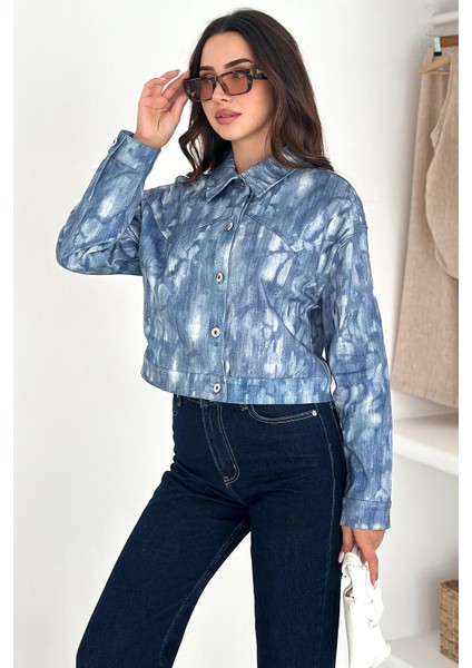 Kısa Gabardin Batik Baskılı Ceket fiyatları