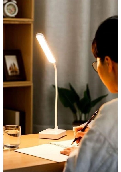Buffer® Ince Uzun Usbli Dokunmatik 3 Kademeli 360 Derece Özel Göz Korumalı LED Lityum Masa Lambası