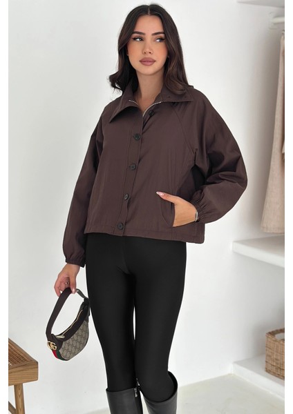 Stoperli Düğmeli Kahverengi Ceket modelleri