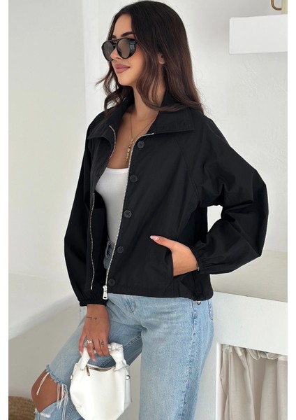 Stoperli Düğmeli Siyah Ceket fırsatları