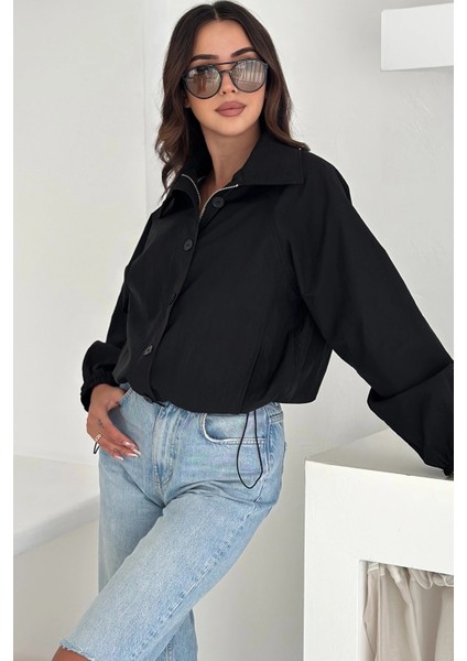 Stoperli Düğmeli Siyah Ceket indirimleri